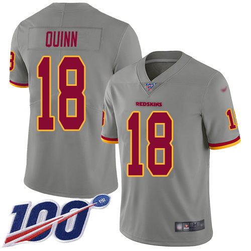 Washington Redskins Limited Gray Men Trey Quinn Jersey NFL Football #18 100th Season Inverted Legend->women nfl jersey->Women Jersey